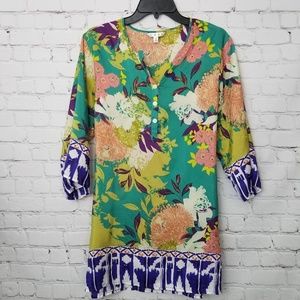 CAbi Silk "Poetry" Floral Tunic